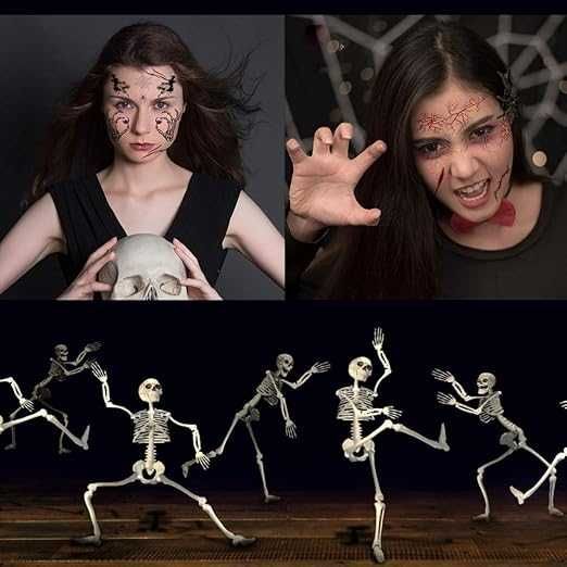 Tatuaż na twarz,Halloween,festiwal,wodoodporne,sztuczne tatuaże (69b)