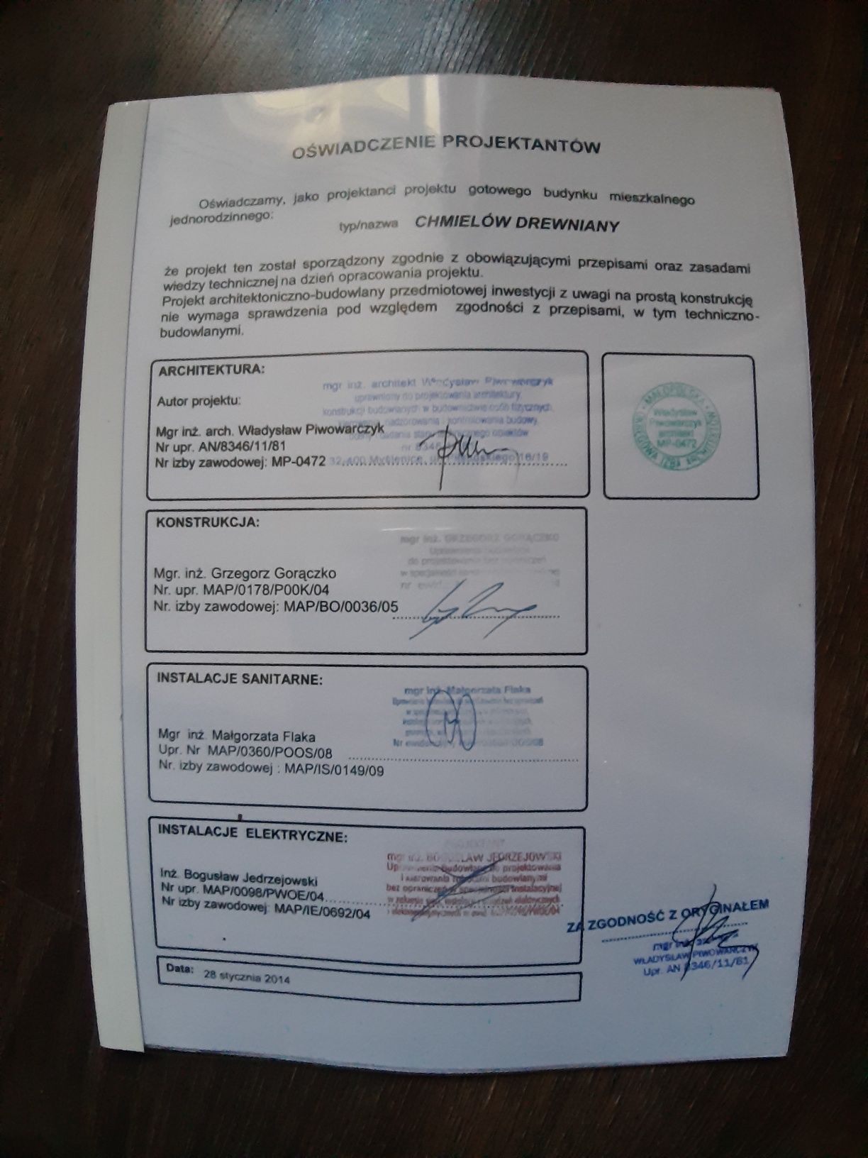 Projekt domu drewnianego ok 100m2 Chmielów
