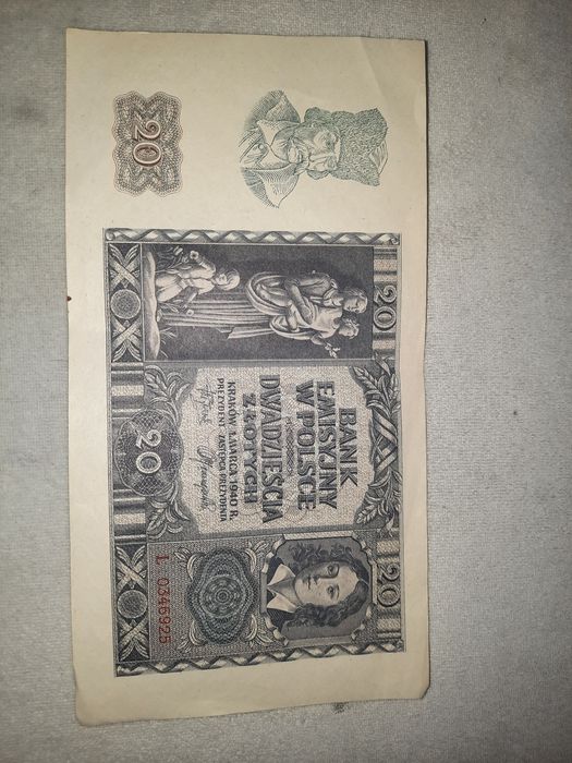 Banknoty 20 złotowe 5 zł  przedwojenne