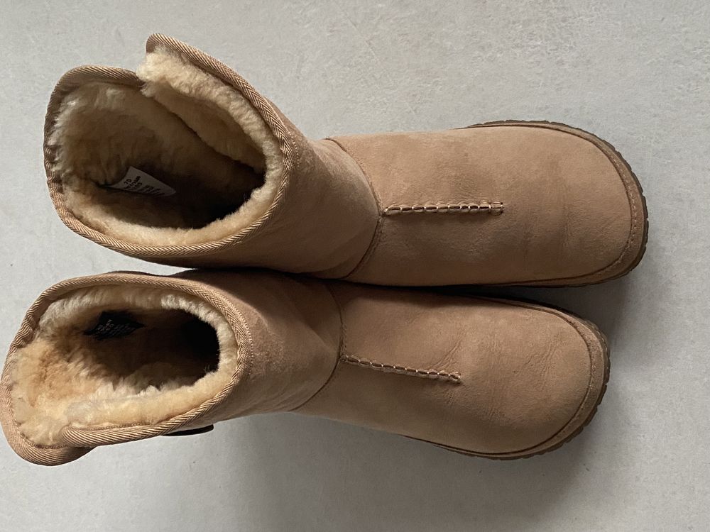 Clarks botki UK 7 wełna skóra naturalna Camel 40