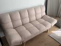 Sofá-cama 2 lugares Tecido Creme Beliani