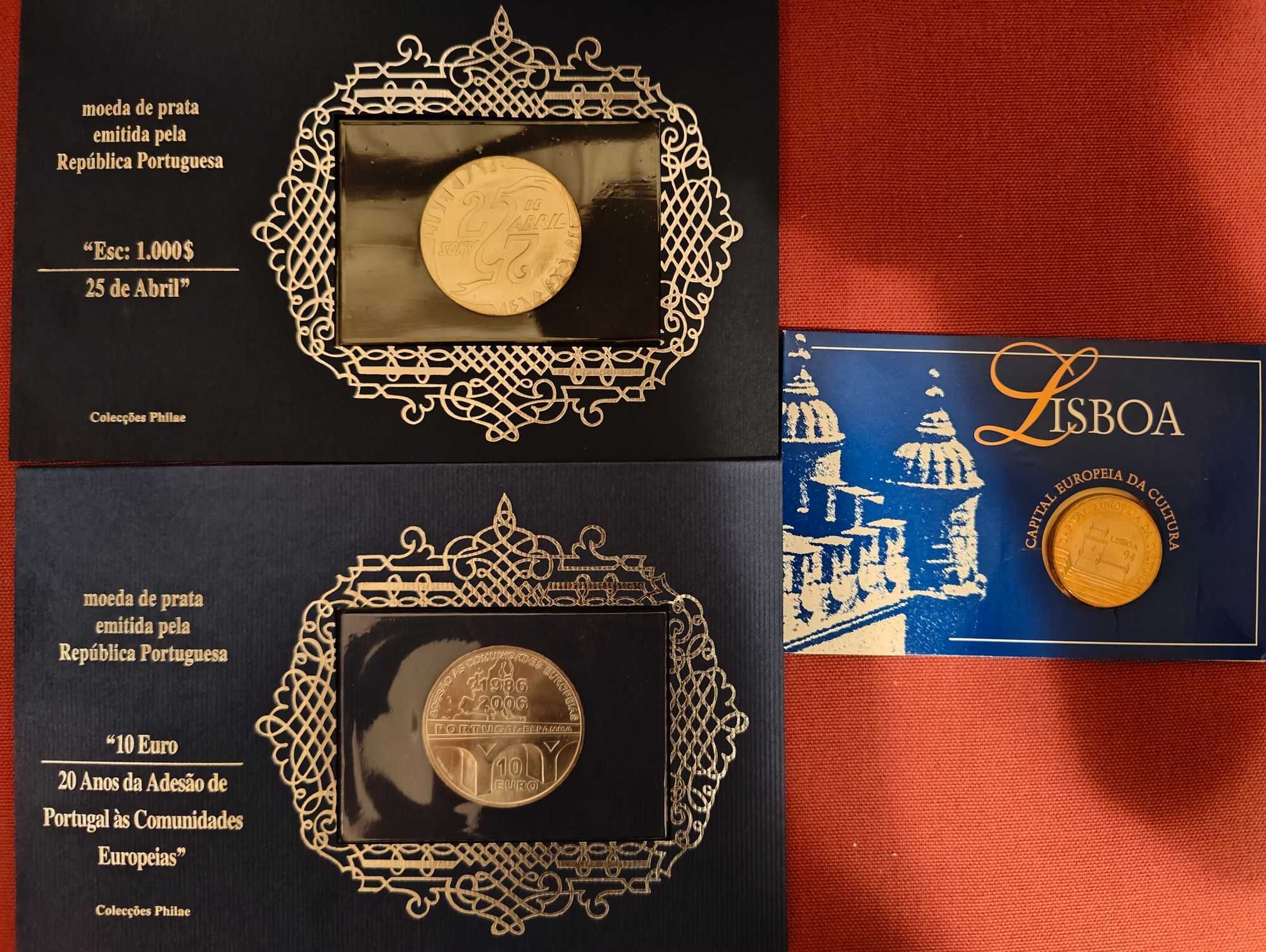 Numismática: Moedas Prata 1000 escudos e 10 eur + Bonus