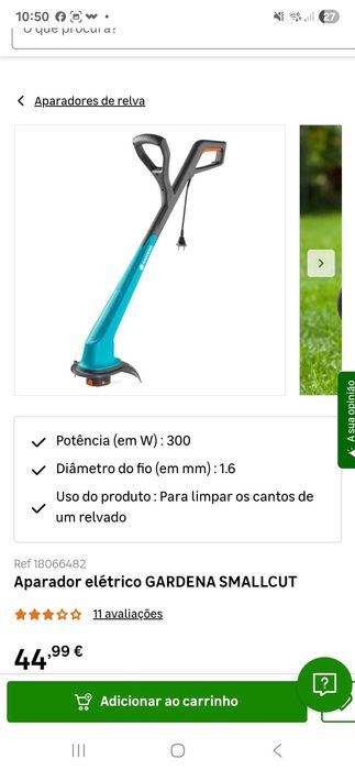 Aparador/roçadora de relva elétrico Gardena