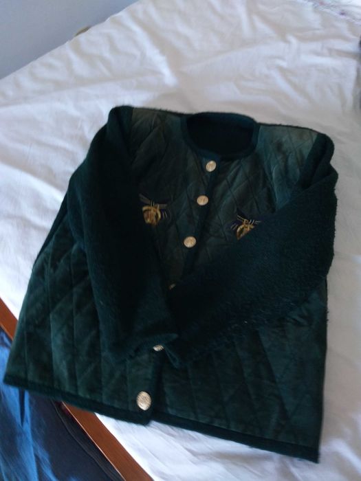 Casaco Vintage de mulher em cor verde/ pele de pessego