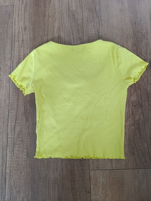 Crop top damski House S 36 limonkowy