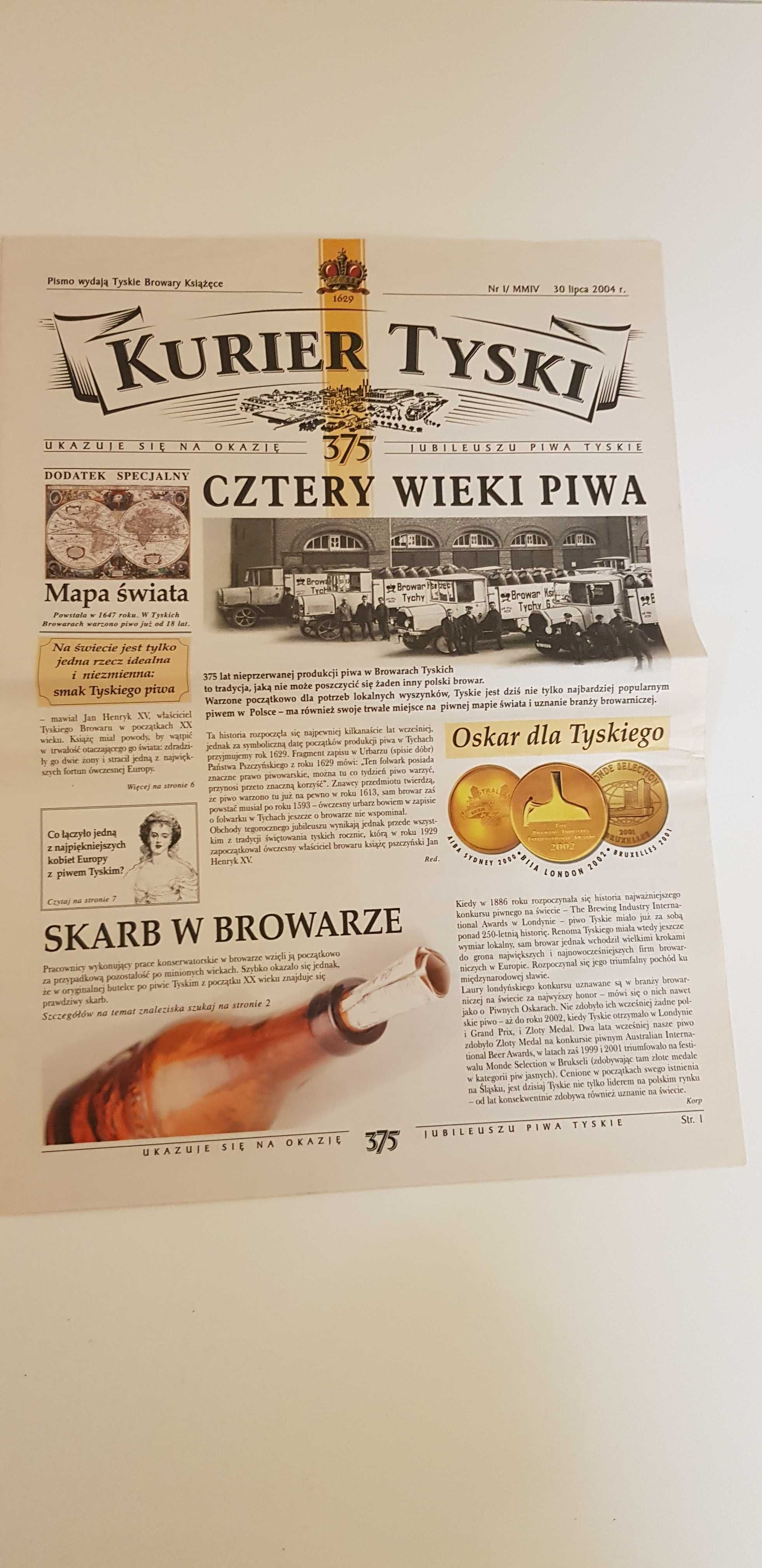 Gazeta Kurier Tyski+Plakat Jubileuszowy Tyskie 375 z 2004 roku