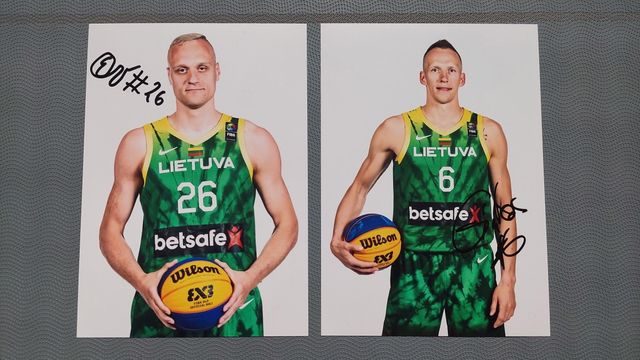 Autografy Litwa 3X3 koszykówka, okazja. Polecam.