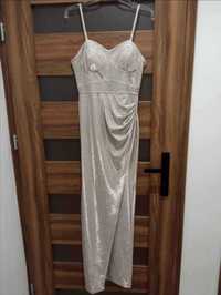 Sukienka srebrna brokatowa