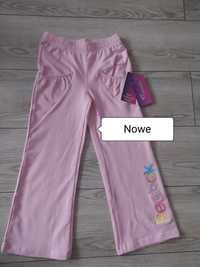 Nowe spodnie dresowe Reebok różowe 110 dresy dzwony szeroka nogawka