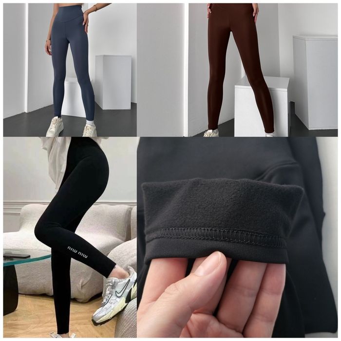 Зимові лосіни MIU MIU, з ефектом утяжки, на флісі, люкс, Туреччинна***