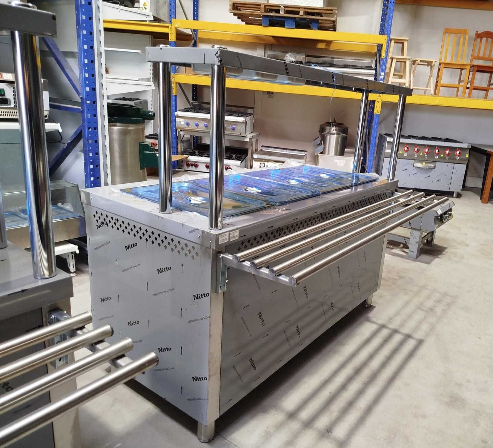 Banho-Maria 4 Cuvetes em Inox + Self-Service - NOVA