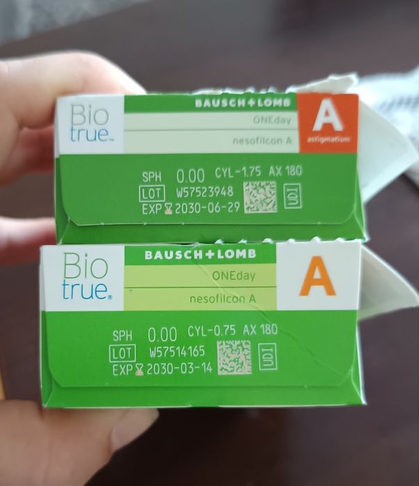 Soczewki kontaktowe toryczne -0.75 -1.75 bio true