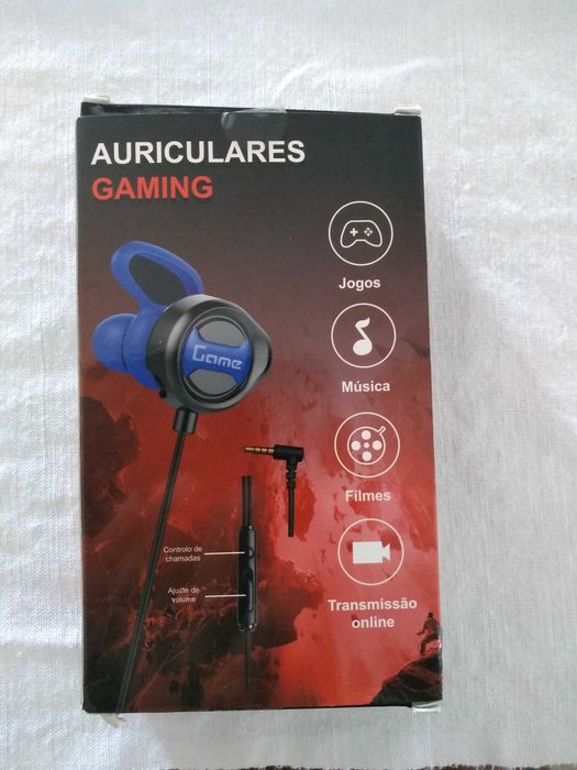 Auriculares gaming com microfone, NOVOS!