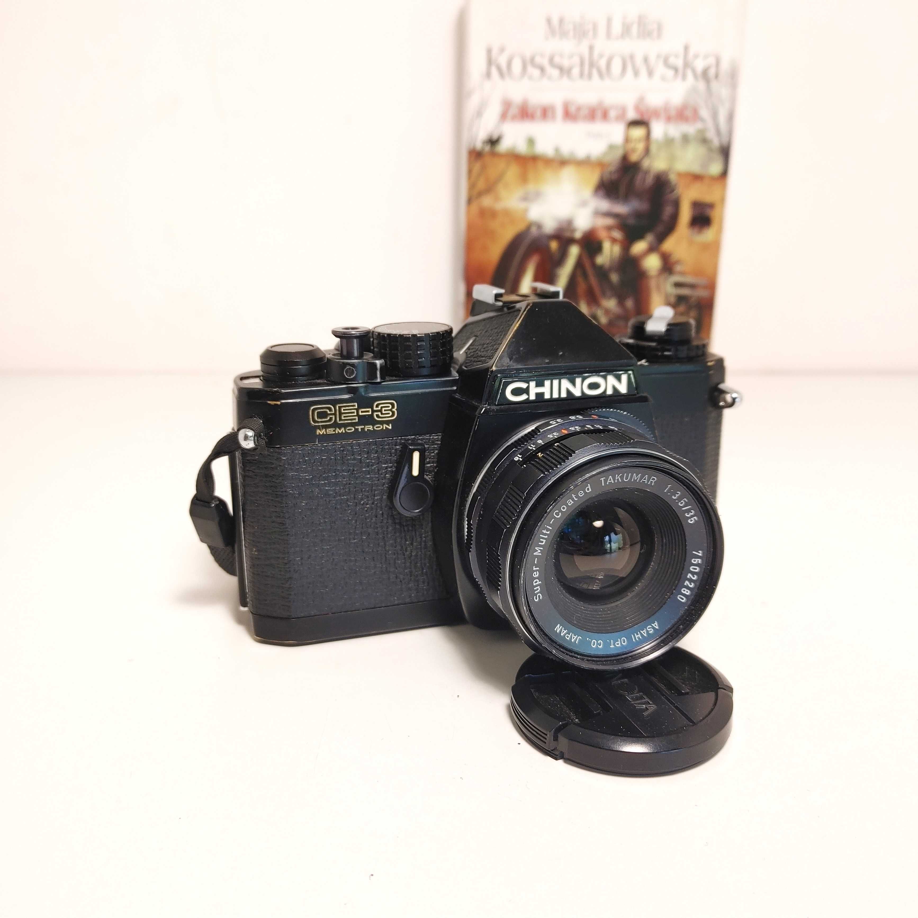 Lustrzanka analogowa CHINON CE-3 Memotron M42 SMC TAKUMAR 1:3,5 35 mm
