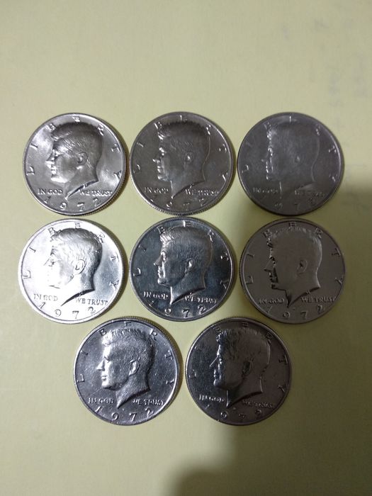 Moedas de meio Dólar 1972 P/D dos EUA