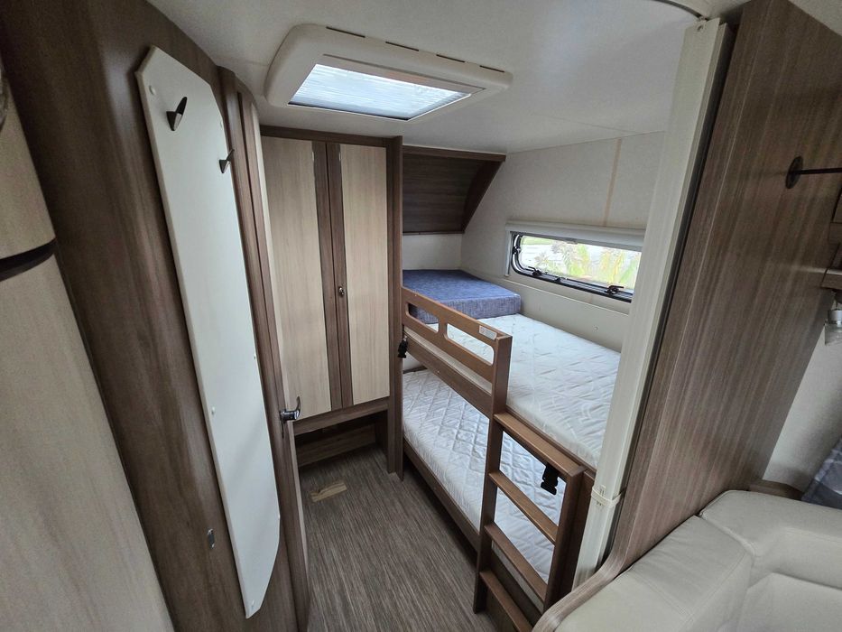 Przyczepa kempingowa HOBBY 545 KMF DeLuxe TRUMA salon polska faktura