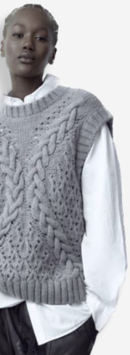 Жилєтка Зара, в’язана. Виглядає стильно, якість відмінна.