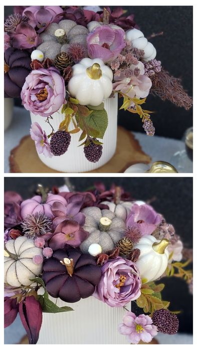 Piękny jesienny  bukiet z dyniami