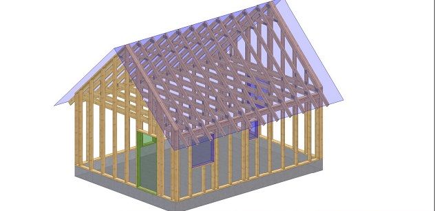 szkielet konstrukcja domku na zgłoszenie 35 m2 , C24, + projekt