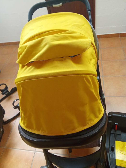 Trio chicco conjunto de ovo, alcofa e carrinho