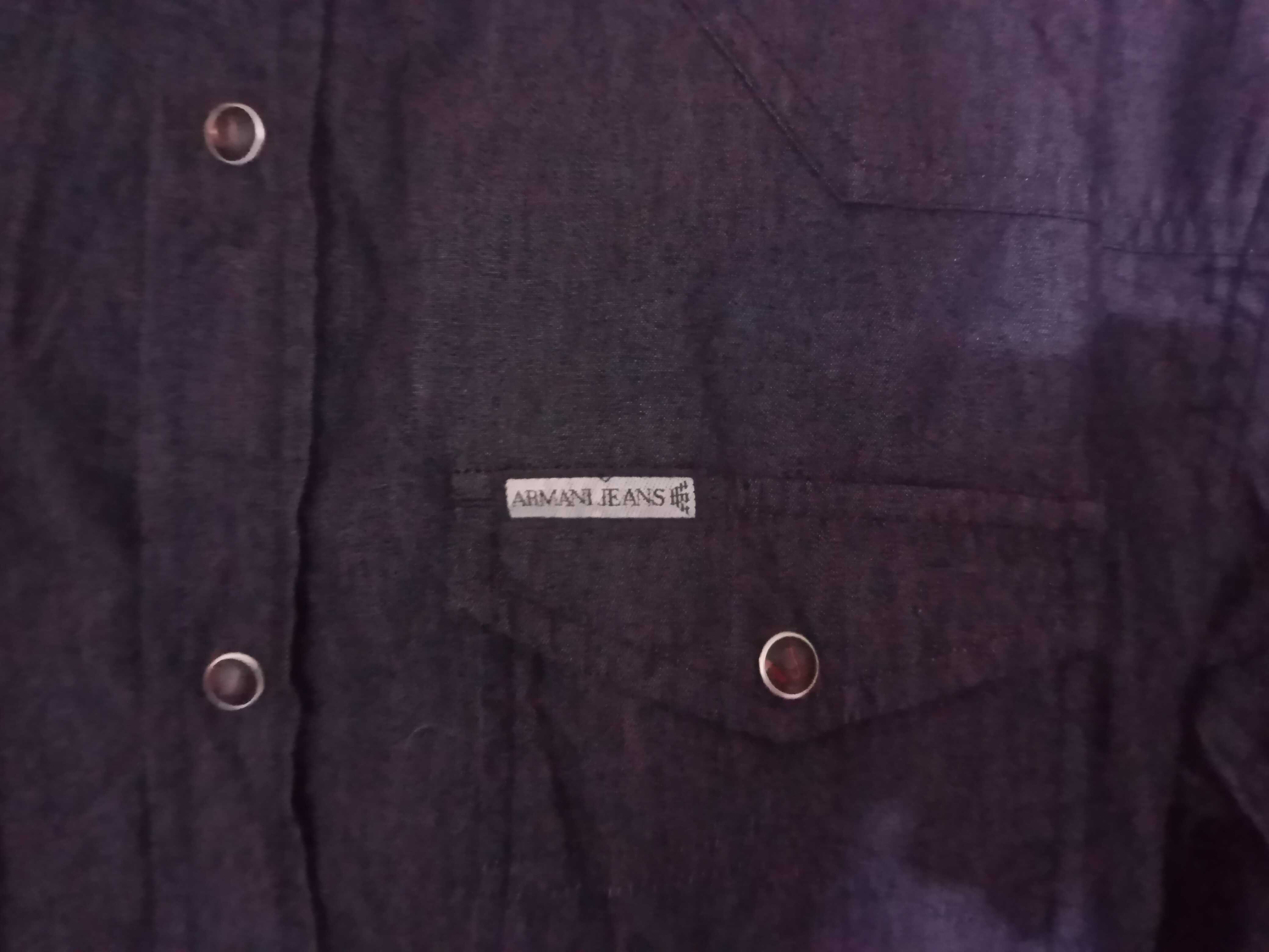 Мужская черная джинсовая рубашка Armani Jeans denim u6c19 LJ Новая