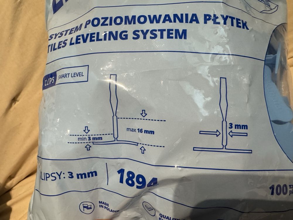 Klipsy Kubala, system poziomowania płytek