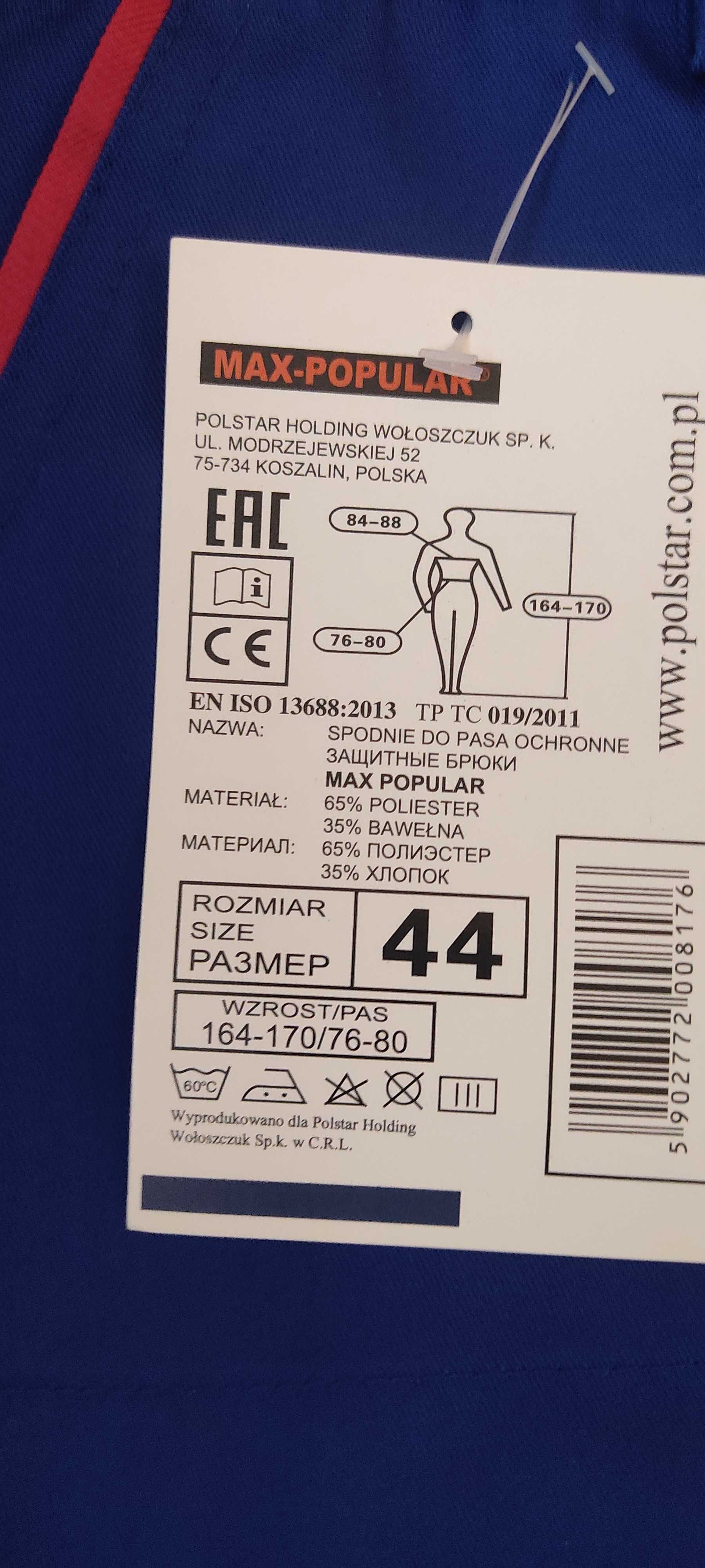 Sprzedam nowe spodnie robocze MAX-POPULAR Rozmiar 44