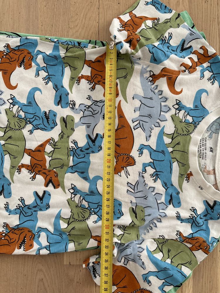 2 pak t-shirt H&M Pepco 128 dinozaury t-rex