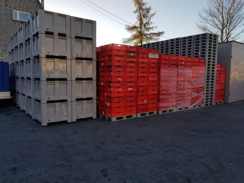 Pojemniki euro e2 skrzynki plastikowe masarskie drobiarki
