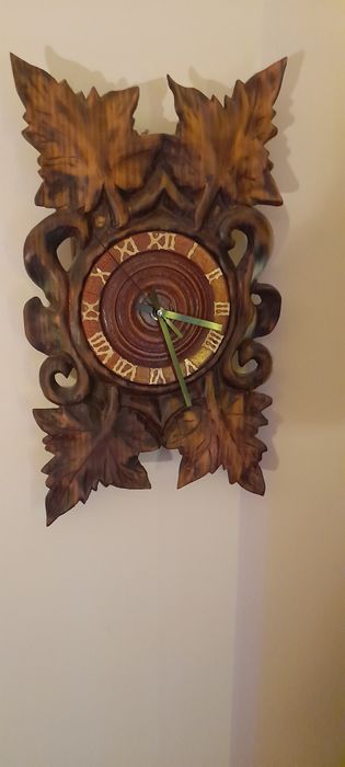 Zegar drewniany ręcznie robiony