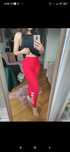 Czerwone legginsy sportowe z wysokim stanem LEVI'S