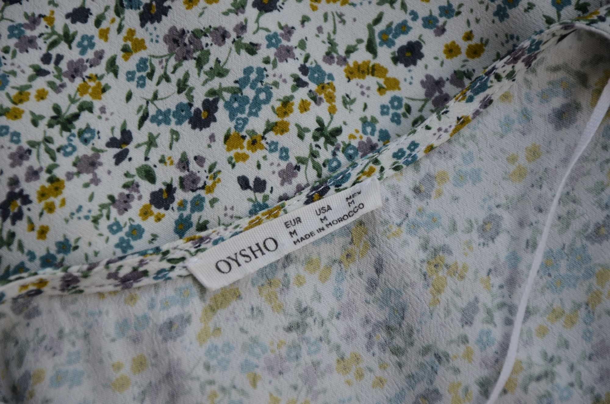 Oysho krótka kopertowa sukienka w kwiatki floral 38 M