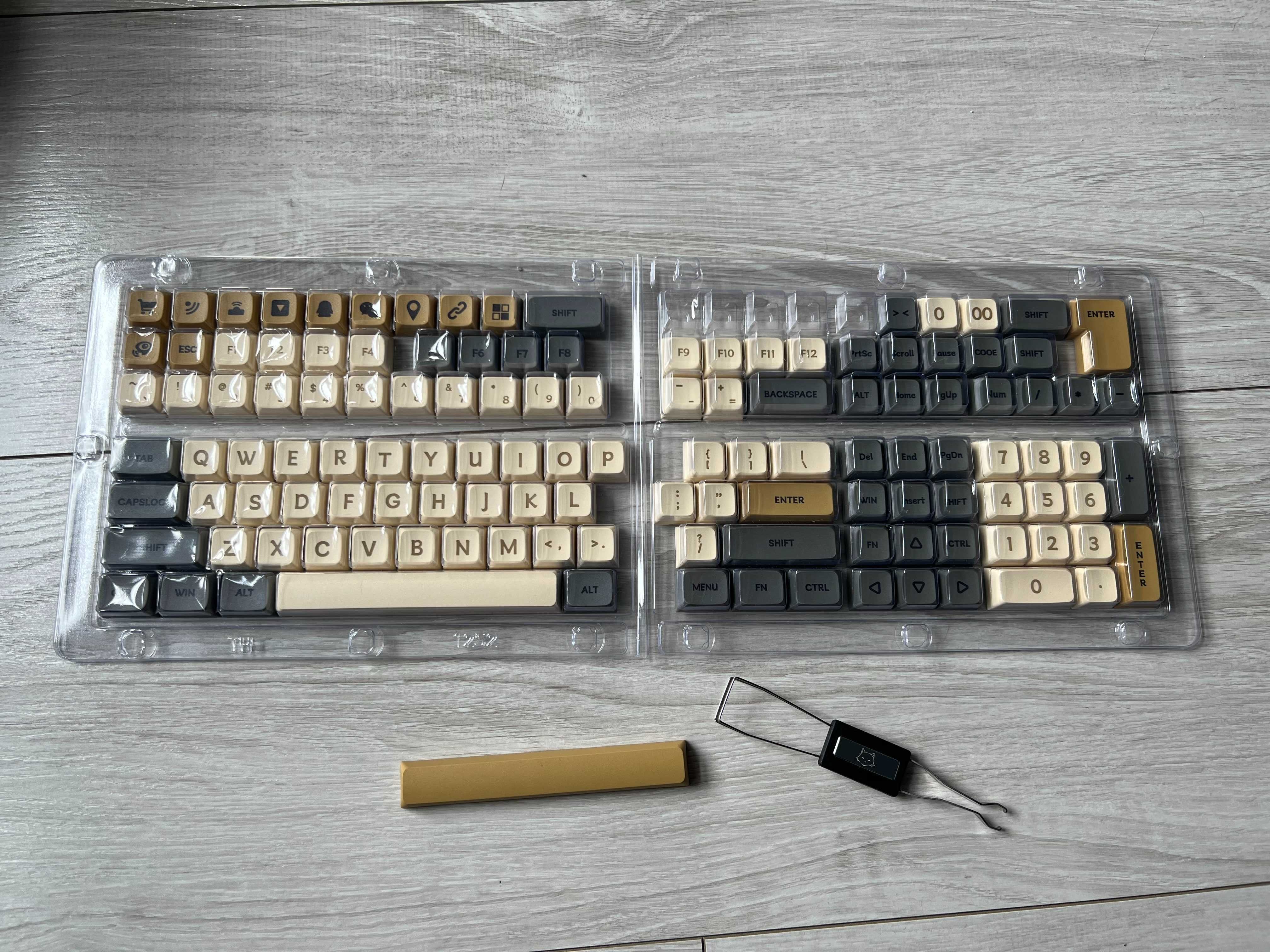 Shimmer Custom KEYCAPS Set PBT Keycap Space Esc Białe Szare