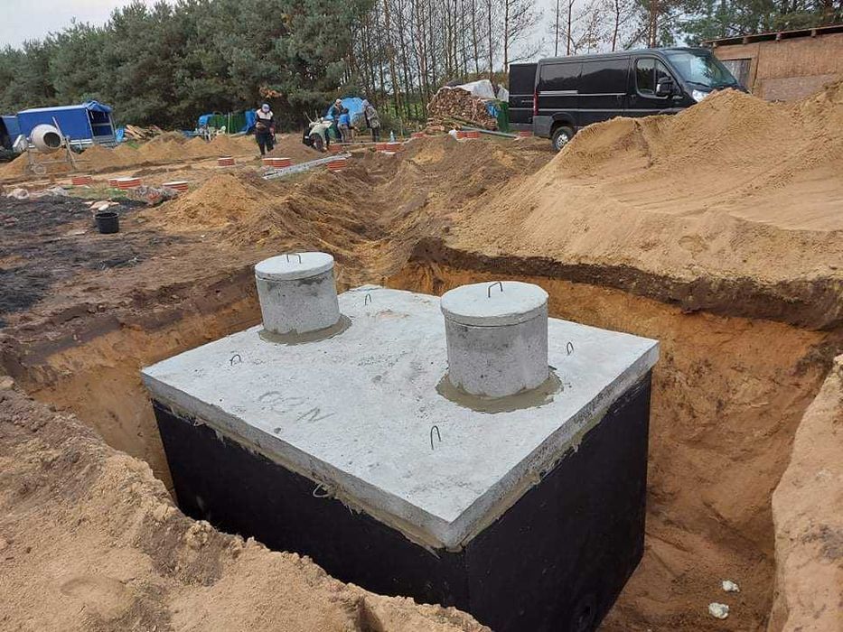 Szambo betonowe kompleksowo z wykopem podłączeniem 10m3 zbiorniki