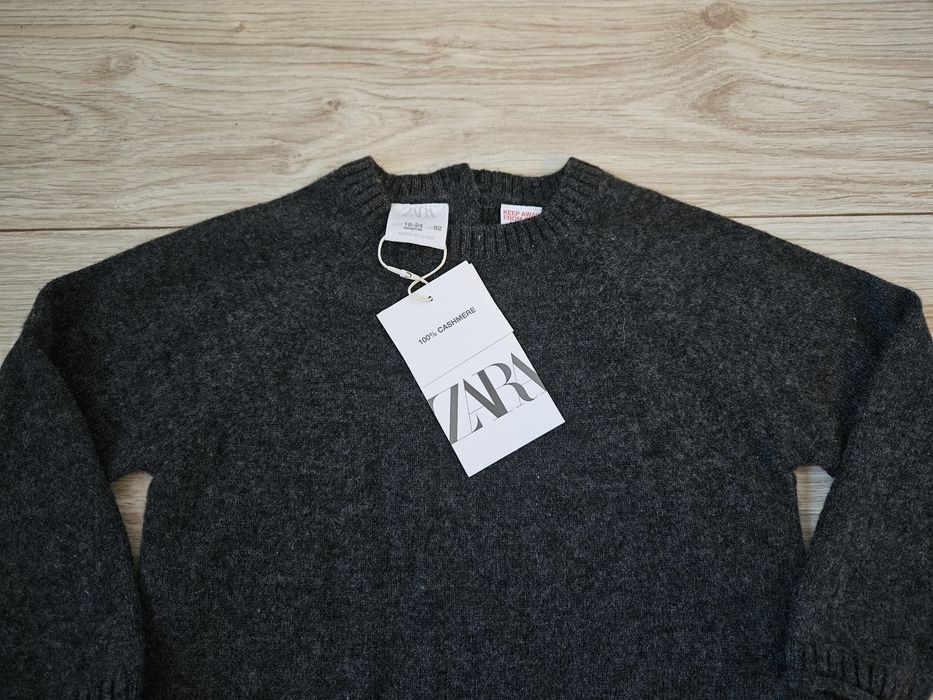 Zara NOWY sweterek 100% kaszmir antracytowy basic stonowane kolory r92