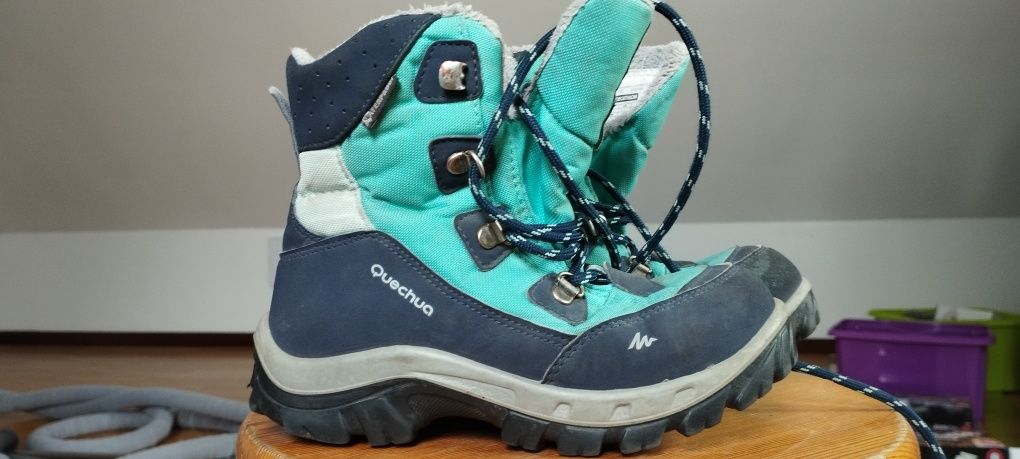 Buty zimowe dziecięce decathlon Quechua 32 F100 Warm