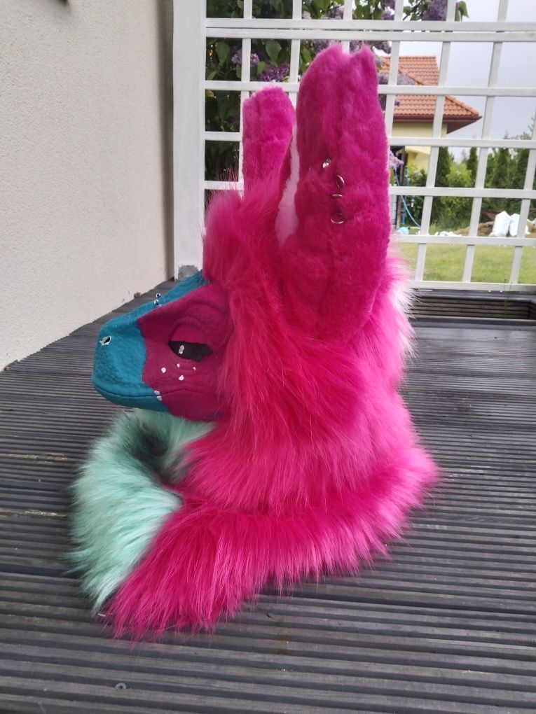 furry fursuit Dino maska