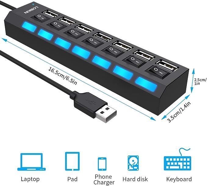 rozdzielacz rozgałęźnik usb 7w1