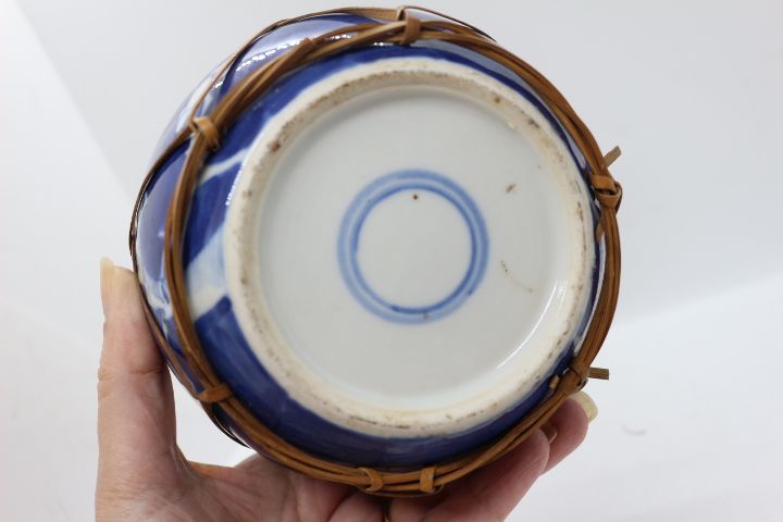 Pote Porcelana Chinesa Decoração Ginger a Azul e Branco XIX 15 cm