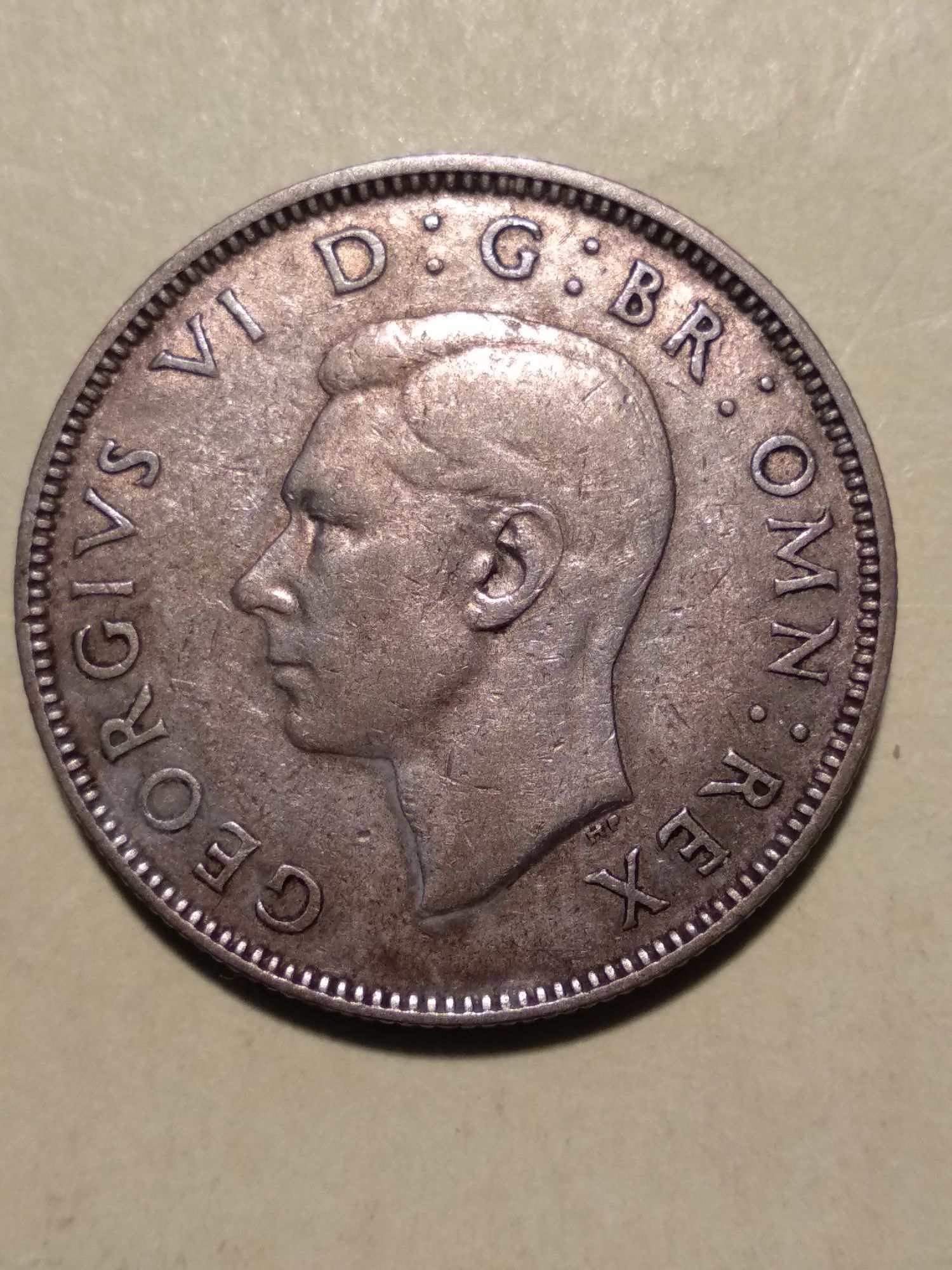 Moeda de 2 Shillings 1941 em Prata Inglaterra
