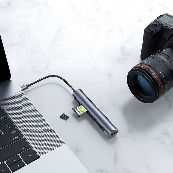 Adapter Usb 7W1 S-H112 Dark Grey