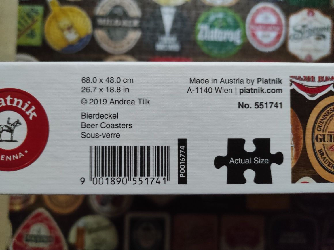 Kompletne, stan idealny puzzle Beer Coasters - Andrea Tilk, Piatnik, 1