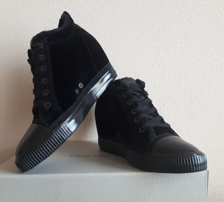 Calvin Klein sneakersy trampki 40 czarne koturn botki ocieplane nowe