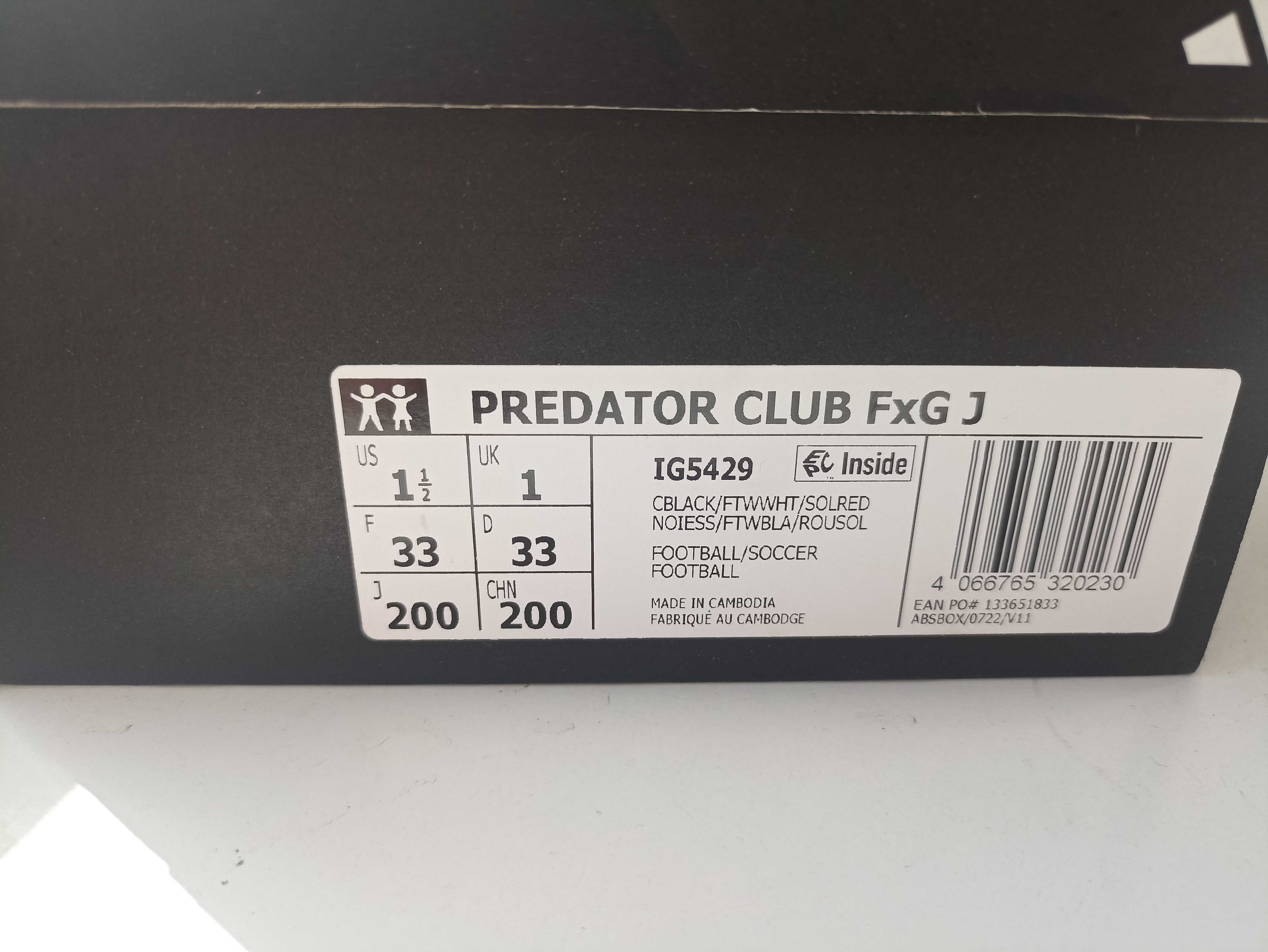 Оригінальні дитячі копи бутси adidas predator club 33 розмір