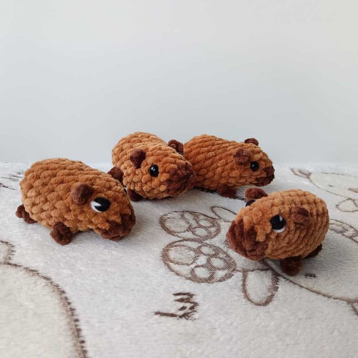 Kapibara na szydełku - mały, mięciutki ręcznie robiony pluszaczek