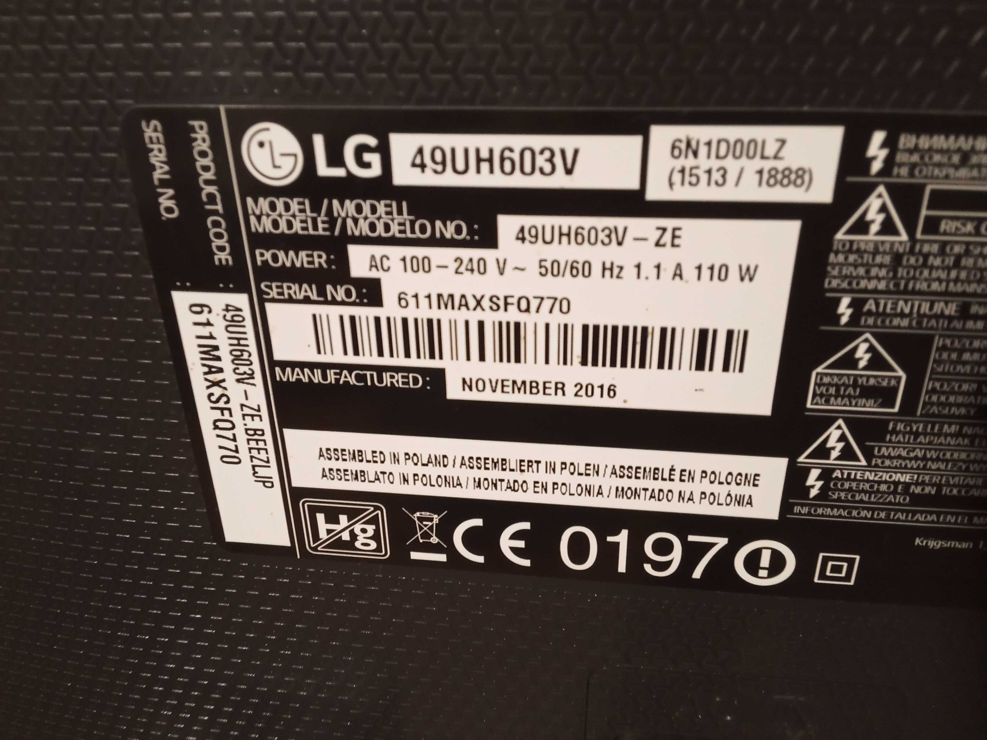 LG 49UH603V iPS z pilotem