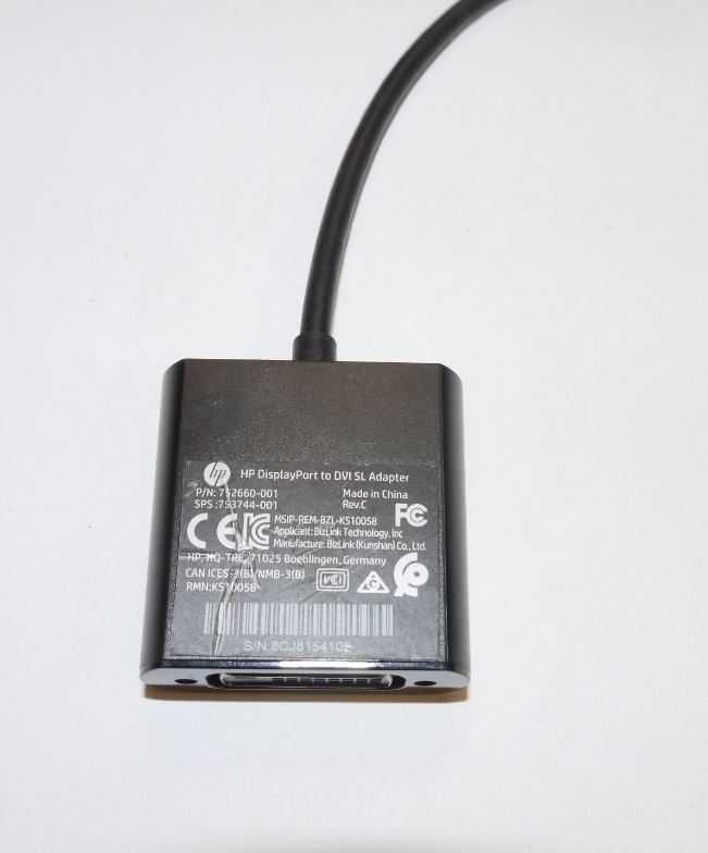 Przejściówka adapter HP  DisplayPort - DVI