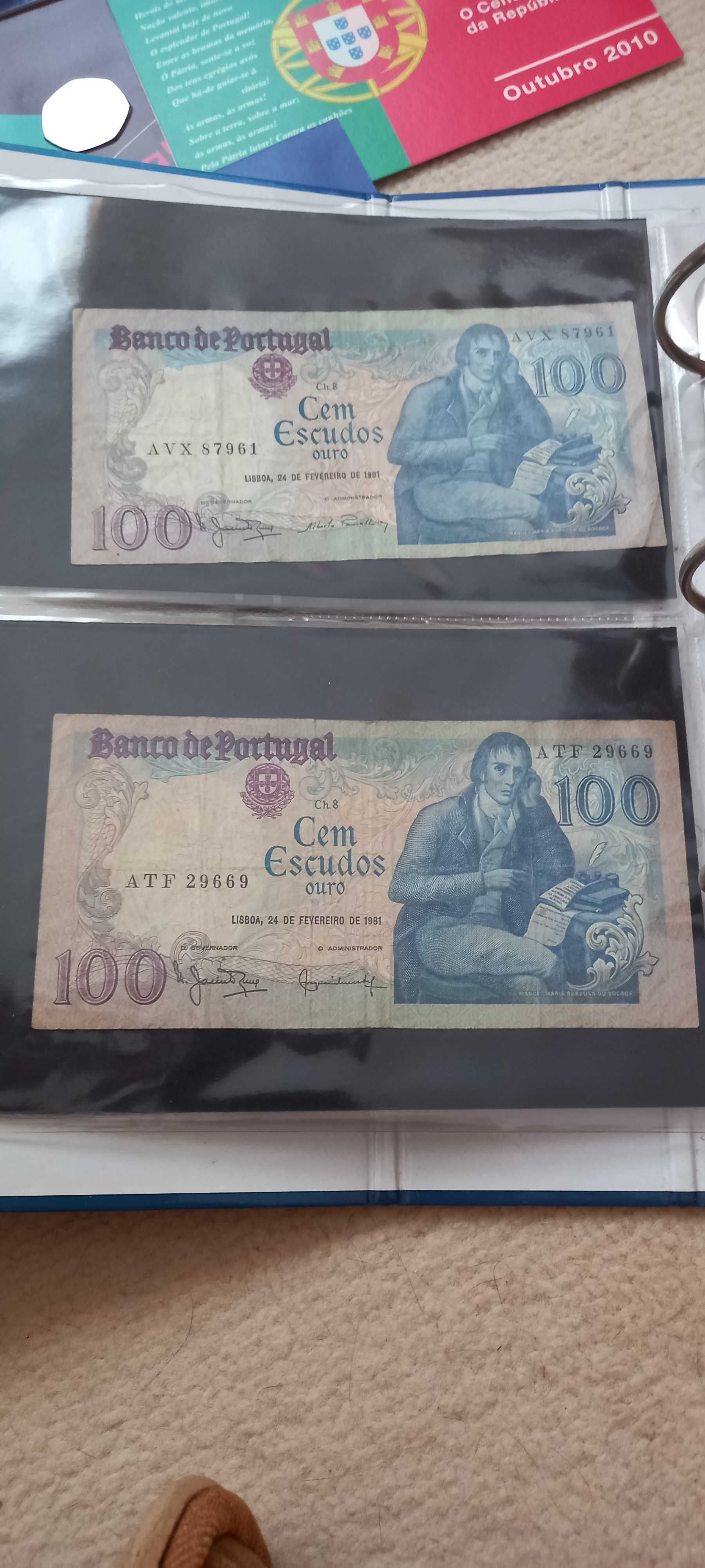 Coleção moedas e notas