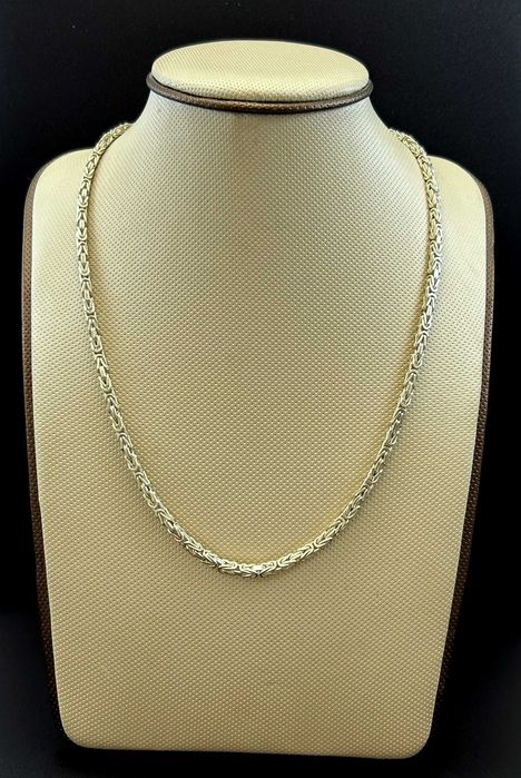 Srebrny łańcuch splot królewski Ag925 50cm