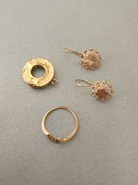 Продаю Золотое изделие кольцо серьги кулон две цепочки 585-750 пробы